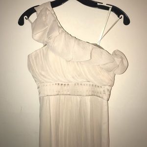 Max & Cleo BCBG nude one-shoulder gown/wedding